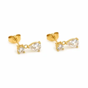 Pear Drop Cz Earrings